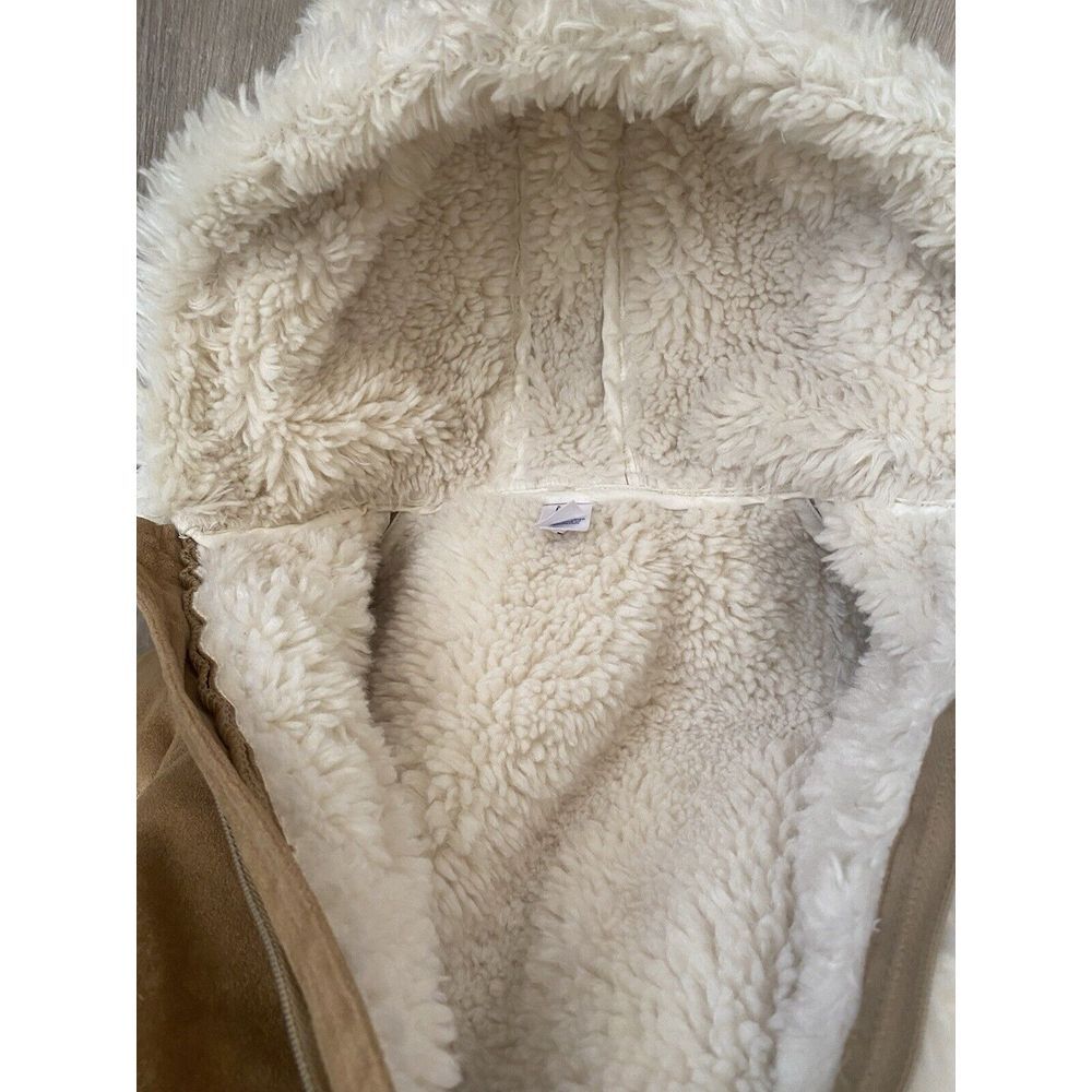 Baby Gap Faux Suede One Piece Bear Ears Button Sz 3-6 Months EUC‎ Bunting Sherpa - Picture 5 of 8